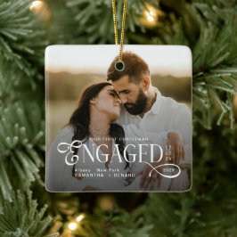 Adorno De Cerámica Engaged Couples 2 Photos Stylish First Christmas
