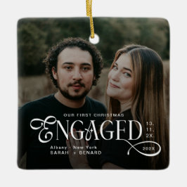 Adorno De Cerámica Engaged Couples 2 Photos Stylish First Christmas