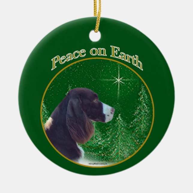 Adorno De Cerámica English Springer Spaniel (liver Peace) (Frente)