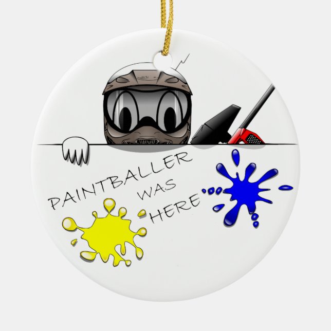 Adorno De Cerámica Engranaje de Paintball (Frente)