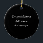 Adorno De Cerámica Enhorabuena agregar mensaje de nombre simple gradu<br><div class="desc">Diseño</div>