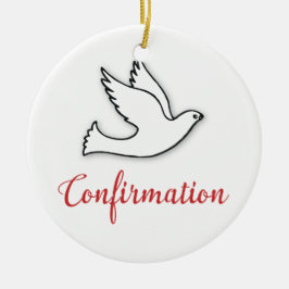 Adorno De Cerámica Enhorabuena devoción de confirmación con oro, rojo