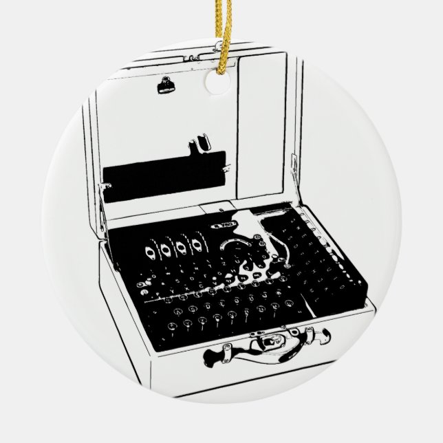 Adorno De Cerámica Enigma Machine Cryptography World War II (Frente)