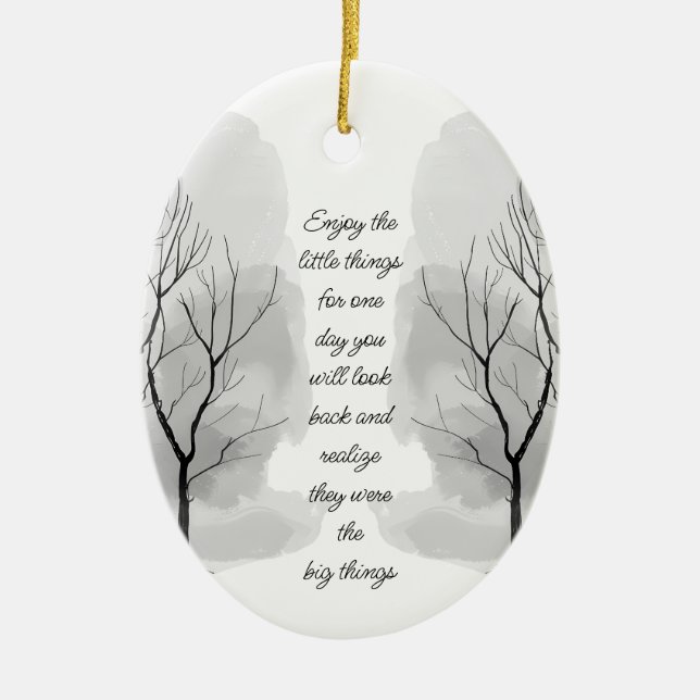 Adorno De Cerámica Enjoy Little Things Inspirational Life Quote (Frente)