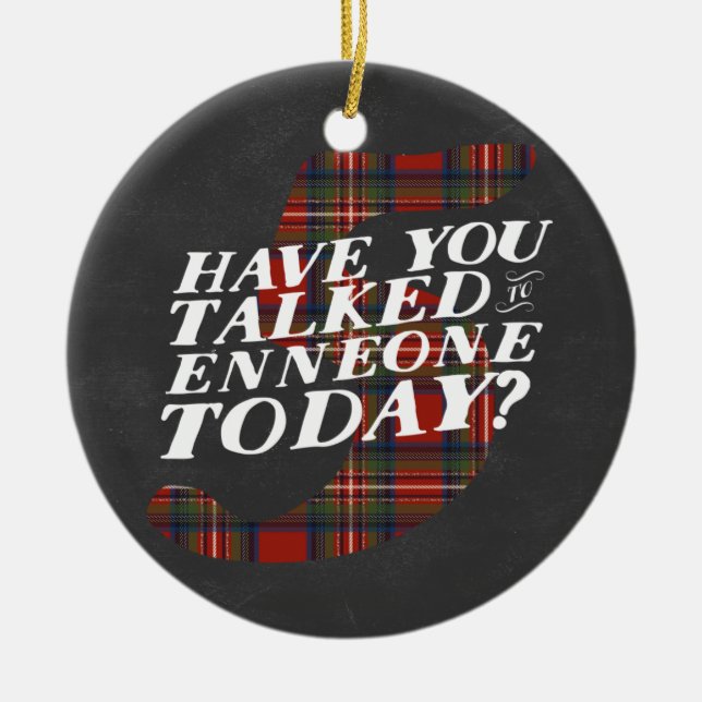 Adorno De Cerámica Enneagram 5 navidad temático (Frente)