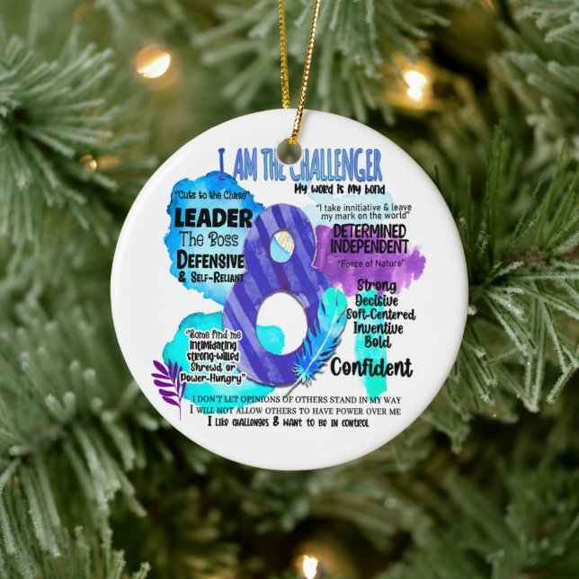 Adorno De Cerámica Enneagram Tipo 8 - Soy El Challenger (Árbol)