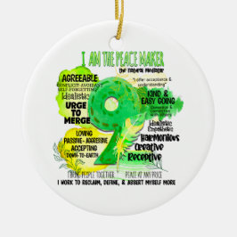 Adorno De Cerámica Enneagram Tipo 9 - Soy El Creador De La Paz