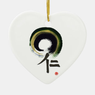 Adorno De Cerámica Enso - kanji para la benevolencia