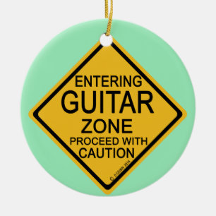 Adorno De Cerámica Entrando en una zona de guitarra