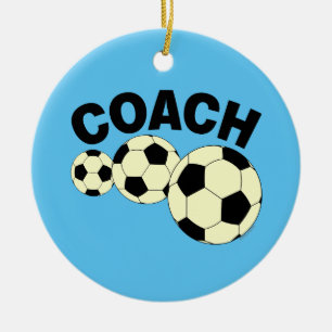 Adorno De Cerámica Entrenador 3 bolas de fútbol