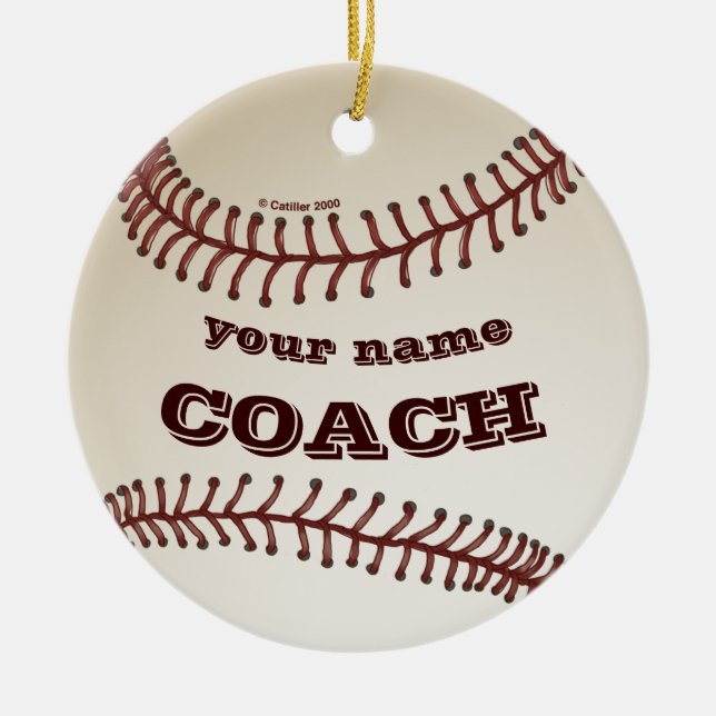 Adorno De Cerámica Entrenador de béisbol (Frente)