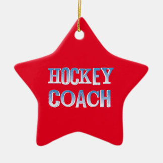 Adorno De Cerámica Entrenador de hockey Rough Blue Text