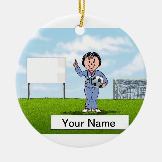 Adorno De Cerámica Entrenador, fútbol - mujer (Frente)