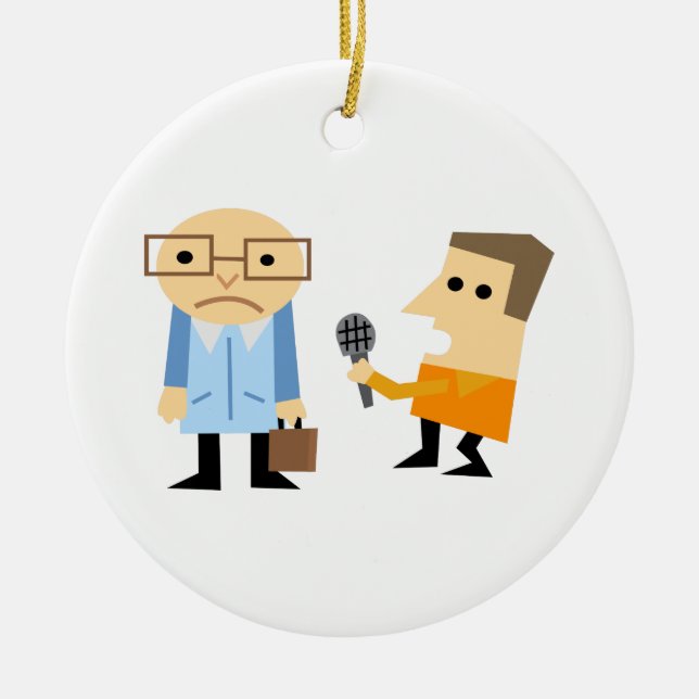 Adorno De Cerámica Entrevista de noticias (Frente)