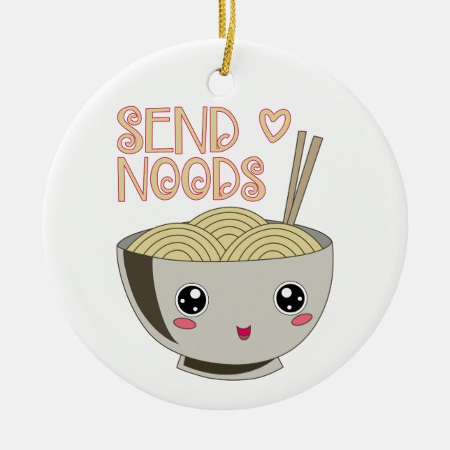 Adorno De Cerámica Envíe noods Kawaii Ramen Bowl Miso Noodle Soup Gif (Frente)