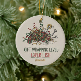 Adorno De Cerámica Envoltura de regalos nivel Experto-ish Navidad div