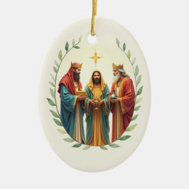 Adorno De Cerámica Epifanía Reyes Magos Paz Bendición de Dios