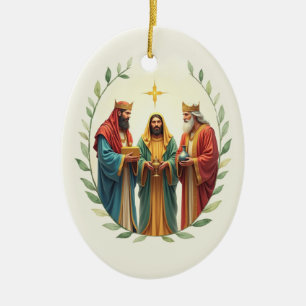 Adorno De Cerámica Epifanía Reyes Magos Paz Bendición de Dios