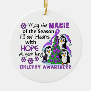 Adorno De Cerámica Epilepsia de los pingüinos del navidad