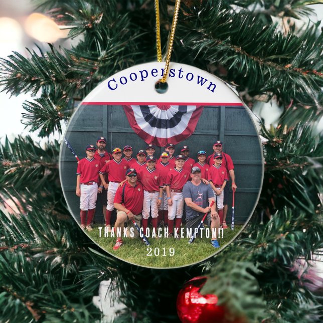 Adorno De Cerámica Equipo de béisbol Cooperstown NY entrenadores rega (Subido por el creador)
