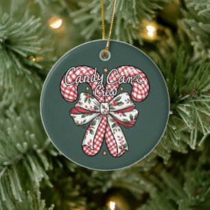 Adorno De Cerámica Equipo de Caramelo de Caña Navideño Elegante 