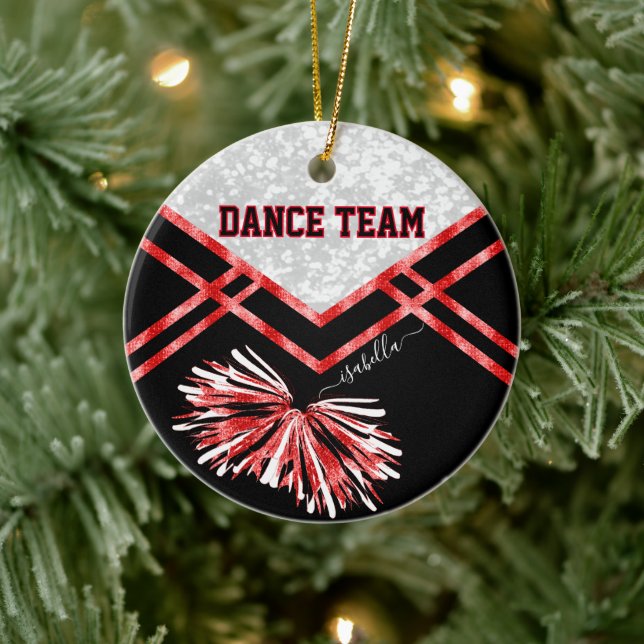 Adorno De Cerámica Equipo de danza negro, blanco y rojo (Árbol)