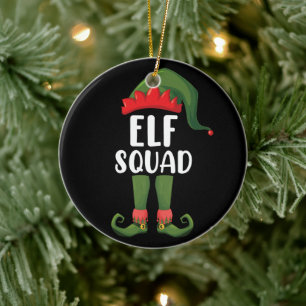 Adorno De Cerámica Equipo de Elfos Divertido Navidad Familiar Combina