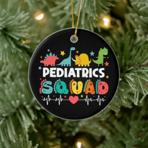 Adorno De Cerámica Equipo de Pediatría Enfermera Dinosaurio Médico Di