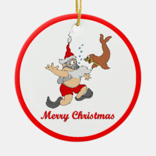 Adorno De Cerámica Equipo de submarinismo Santa