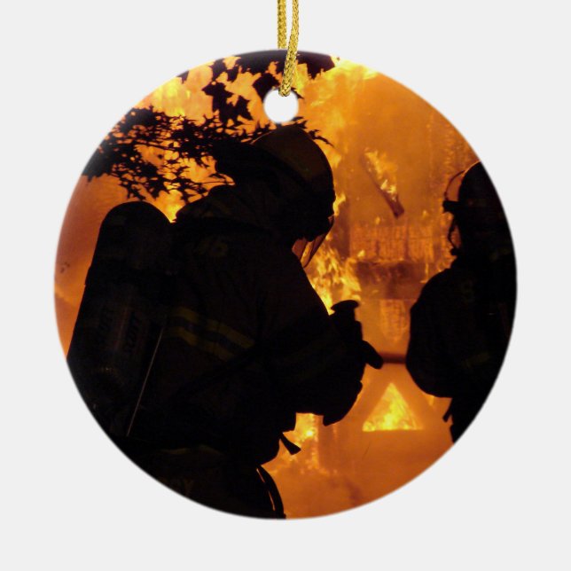 Adorno De Cerámica Equipo del bombero (Frente)