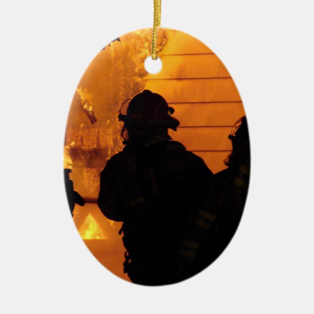 Adorno De Cerámica Equipo del bombero (Frente)