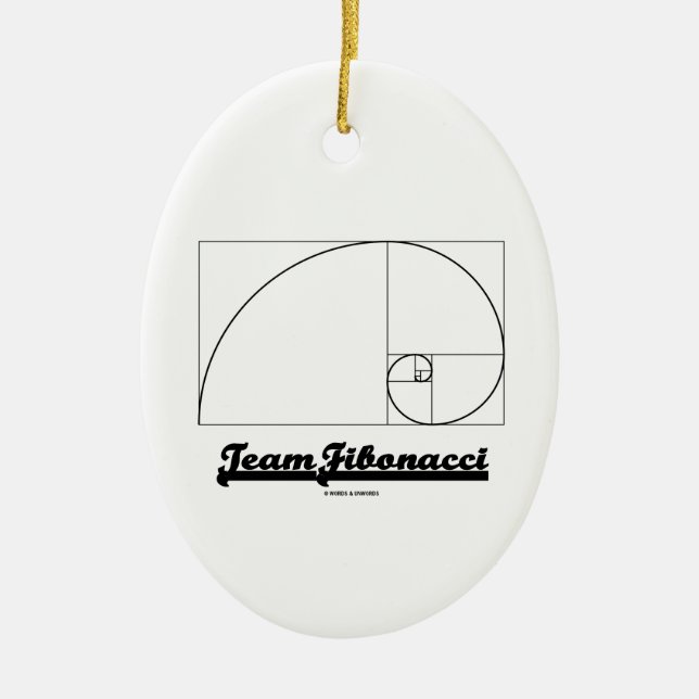 Adorno De Cerámica Equipo Fibonacci (espiral de Fibonacci) (Frente)
