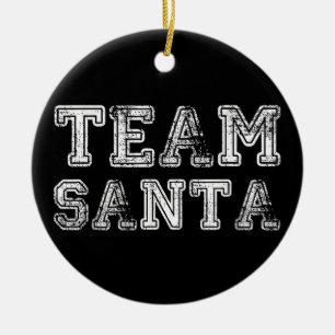 Adorno De Cerámica Equipo Santa Navidad Divertida