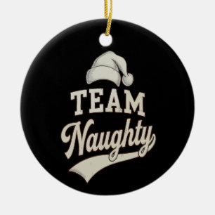 Adorno De Cerámica Equipo travieso Santa Navidad Xmas Familia a juego