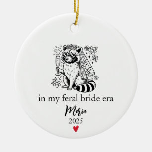 Adorno De Cerámica Era de Novia Feral, Regalo de Novia Mapache Divert