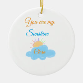 Adorno De Cerámica eres mi sol naranja amarillo  nubes de rayos solar