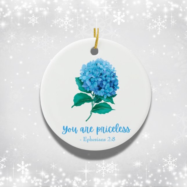 Adorno De Cerámica Eres Una Fe Cristiana Invalorable De La Escritura  ( A beautiful ornament with a cherished Bible verse - perfect for adding faith and joy to your tree.)