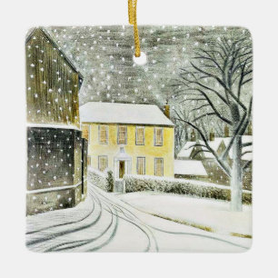 Adorno De Cerámica Eric Ravilious - Hallstead Road en la nieve,