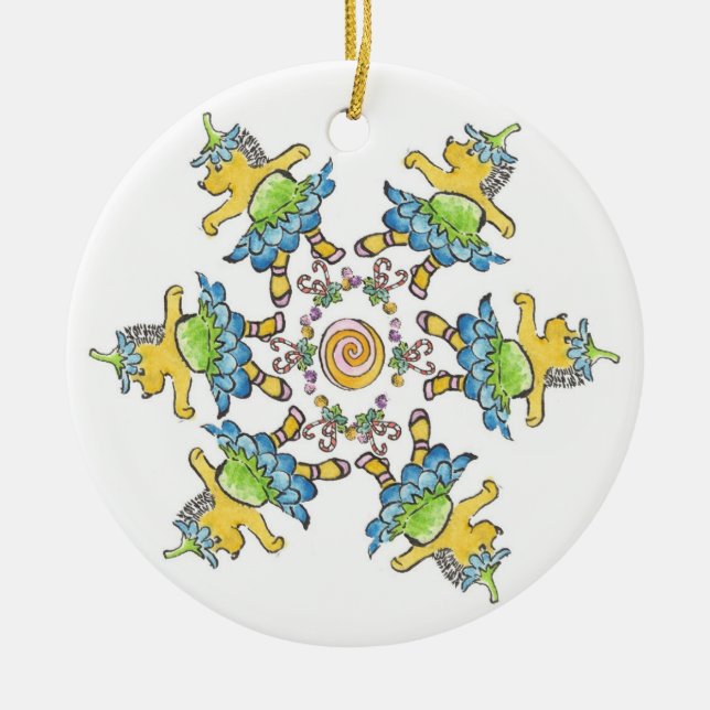 Adorno De Cerámica Erizos del baile (Frente)