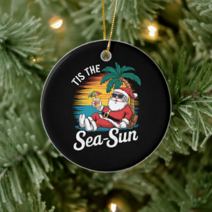 Adorno De Cerámica Es El Sol Del Mar Santa Playa Navidad En Julio