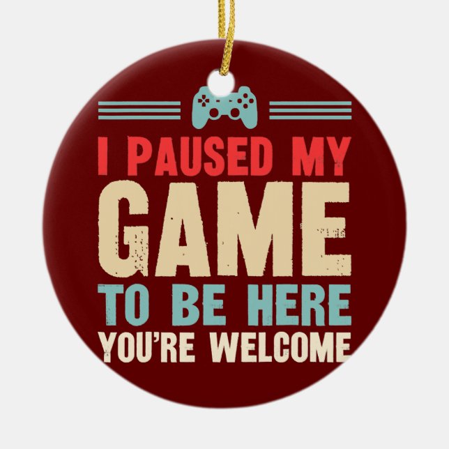 Adorno De Cerámica Es gracioso que haya parado mi juego para estar aq (Frente)