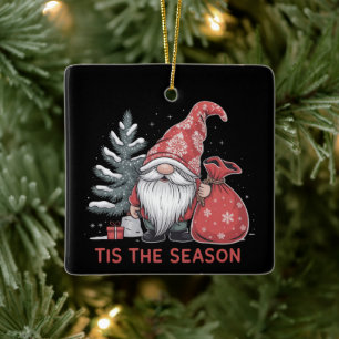 Adorno De Cerámica Es La Temporada Gnome Navidad Fiesta Invierno