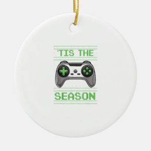 Adorno De Cerámica Es La Temporada Videojuegos Navidad Xmas Jugador