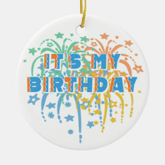 Adorno De Cerámica Es mi feliz cumpleaños, el colorido de los fuegos