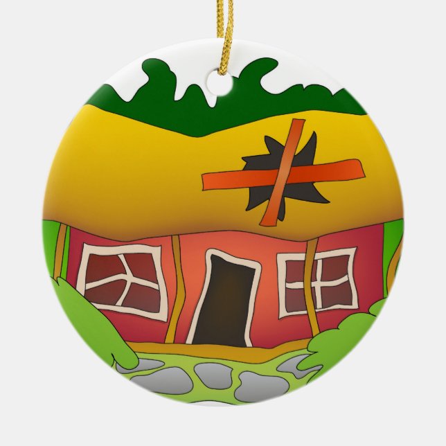 Adorno De Cerámica Es un fijador superior (Frente)