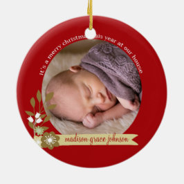 Adorno De Cerámica Es un nombre/foto del personalizado navideño