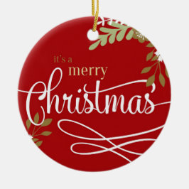 Adorno De Cerámica Es una foto de un personalizado navideño feliz/año