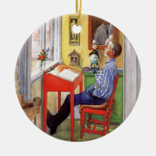 Adorno De Cerámica Esbjorn Haciendo su tarea personal por Carl Larsso