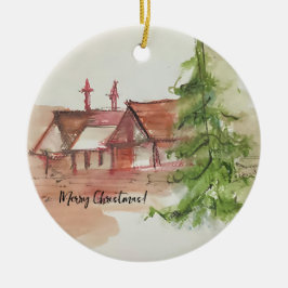 Adorno De Cerámica Esbozo de acuarela original