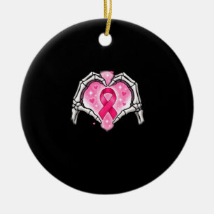 Adorno De Cerámica Esbozo de cáncer de mama Mano Rótulo de corazón Ci
